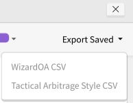 WizardOA Export Results Screenshot